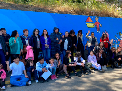 Inauguran mural hecho por niñas y niños sanantoninos