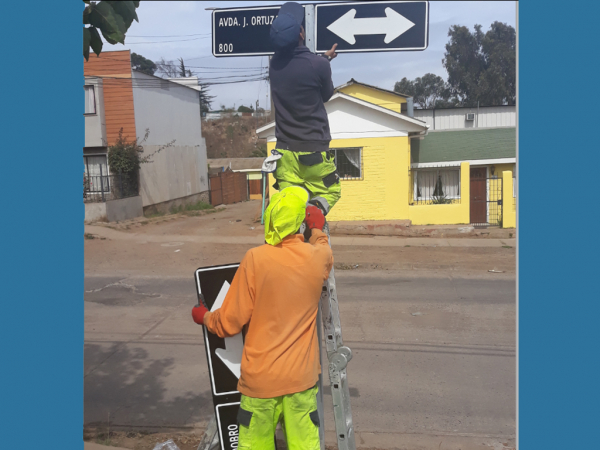 El Municipio pondrá nueva señalización vial a sectores Placilla, Bruselas y Cristo Rey Sur