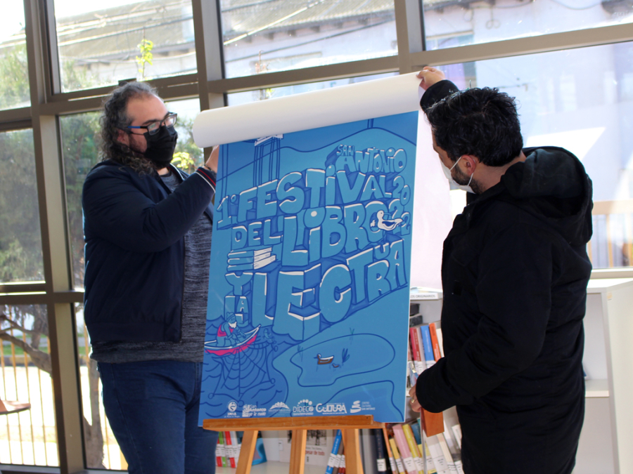 Afiche diseñado por  estudiante sanantonino  será protagonista en el 1º Festival del Libro y Lectura de la comuna