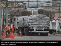 Ahora pasarán multas en San Antonio a los camiones mal estacionados en la vía pública